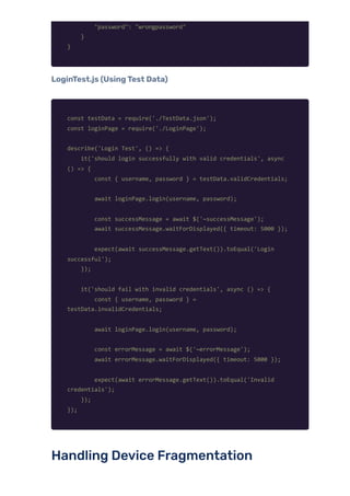 Appium in Action: Automating Flutter & React Native Apps | PDF