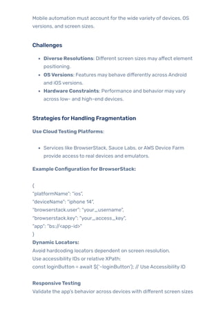 Appium in Action: Automating Flutter & React Native Apps | PDF
