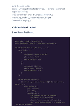 Appium in Action: Automating Flutter & React Native Apps | PDF