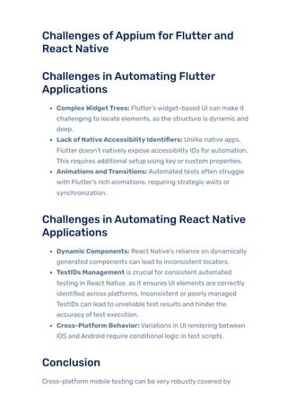 Appium in Action: Automating Flutter & React Native Apps | PDF