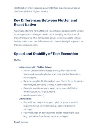 Appium in Action: Automating Flutter & React Native Apps | PDF