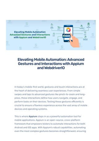 Advanced Mobile Automation with Appium & WebdriverIO | PDF