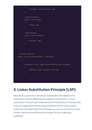 Examples of SOLID Principles in Test Automation | PDF