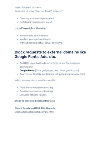 Intercept & Mock API Requests in Playwright C# | Web Testing Examples | PDF