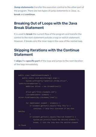 KeyJavaConcepts to EnhanceYour AutomationTesting Skills | PDF
