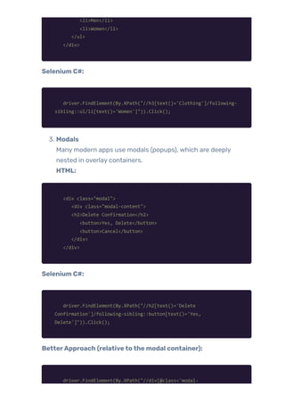 Mastering Web Element Locators for Effective UI Test Automation | PDF