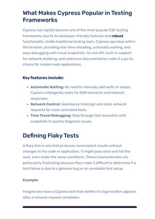 Optimizing Cypress Automation Fix Flaky Tests Timeouts Pdf