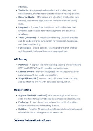 Low-Code/No-Code Testing Tools: Benefits & Limitations | PDF