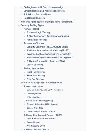 Sca Testing Web Application Security Testing Guide | Secure Web Apps | PDF