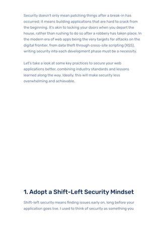 Web Application Security Testing Guide | Secure Web Apps | PDF