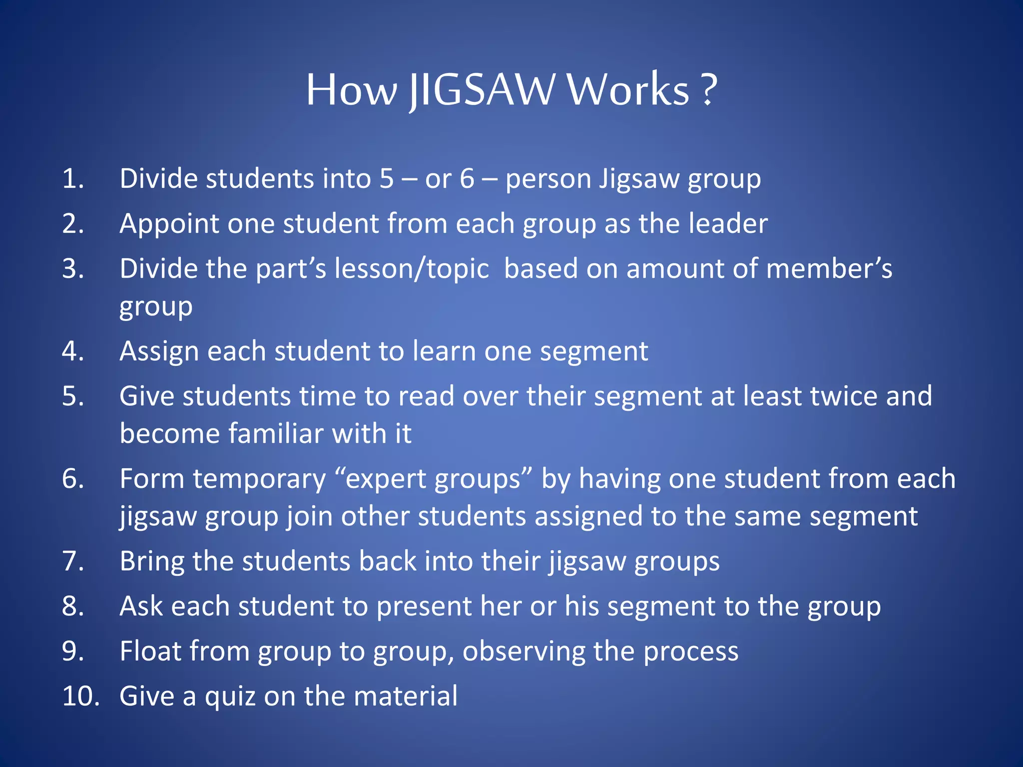 Jigsaw In CoLT PPT Jigsaw in colt ppt