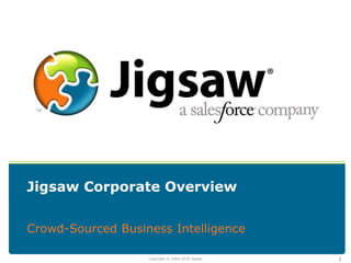 1 Jigsaw Corporate Overview Crowd-Sourced Business Intelligence 