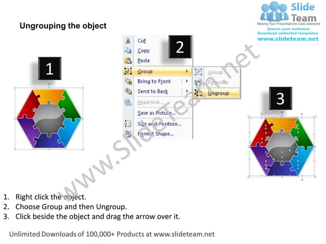 Jigsaw flowchart 6 stages powerpoint templates 0712 | PPT