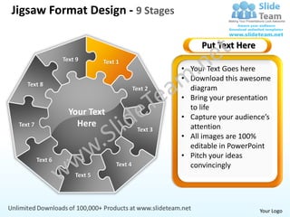 Jigsaw format design 9 stages powerpoint templates 0712 | PDF