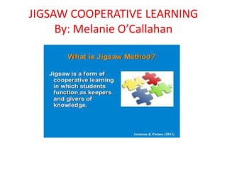 JIGSAW COOPERATIVE LEARNING
By: Melanie O’Callahan
 