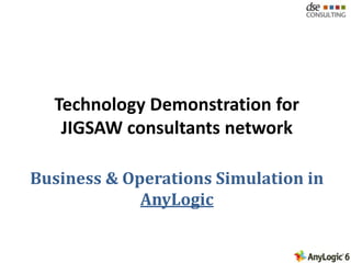 Technology Demonstration for JIGSAW consultants network Business & Operations Simulation in AnyLogic 