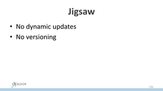 Jigsaw
• No dynamic updates
• No versioning
136
 