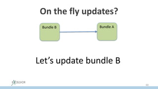 On the fly updates?
Bundle ABundle B
Let’s update bundle B
60
 