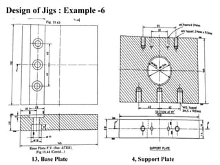 Design of Jigs : Example -6
13, Base Plate 4, Support Plate
 