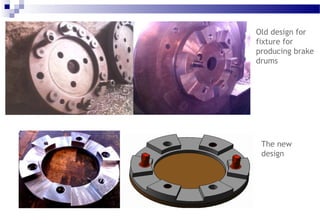 Old design for
fixture for
producing brake
drums
The new
design
 