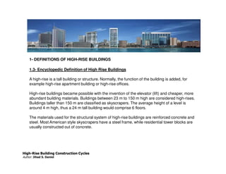J.S. Daniel paper for high rise building construction cycle | PDF