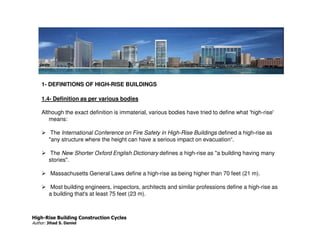 High Rise Classification J.S. Daniel paper for high rise building construction cycle | PDF