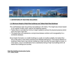 High Rise Distance Between Blocks J.S. Daniel paper for high rise building construction cycle | PDF
