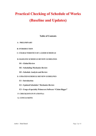 J.S. Daniel paper for practical checklist of schedule | PDF