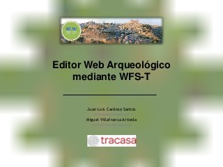 Editor Web Arqueológico
mediante WFS-T
Juan Luis Cardoso Santos
jlcardoso@tracasa.es
Miguel Villafranca Artieda
mvillafranca@tracasa.es
 