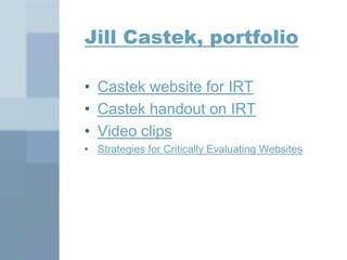 Jill castek presentation | PPTX