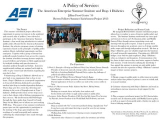 A Policy of Service: The American Enterprise Summer Institute and Dogs 4 Diabetics by Jillian Frost 
