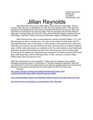 Jillian reynolds