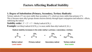 Radical Stability Ranking Example Radical Stability- Analytical Chemistry. | PPTX