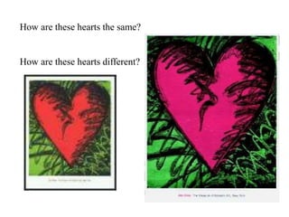 How are these hearts the same?
How are these hearts different?
 