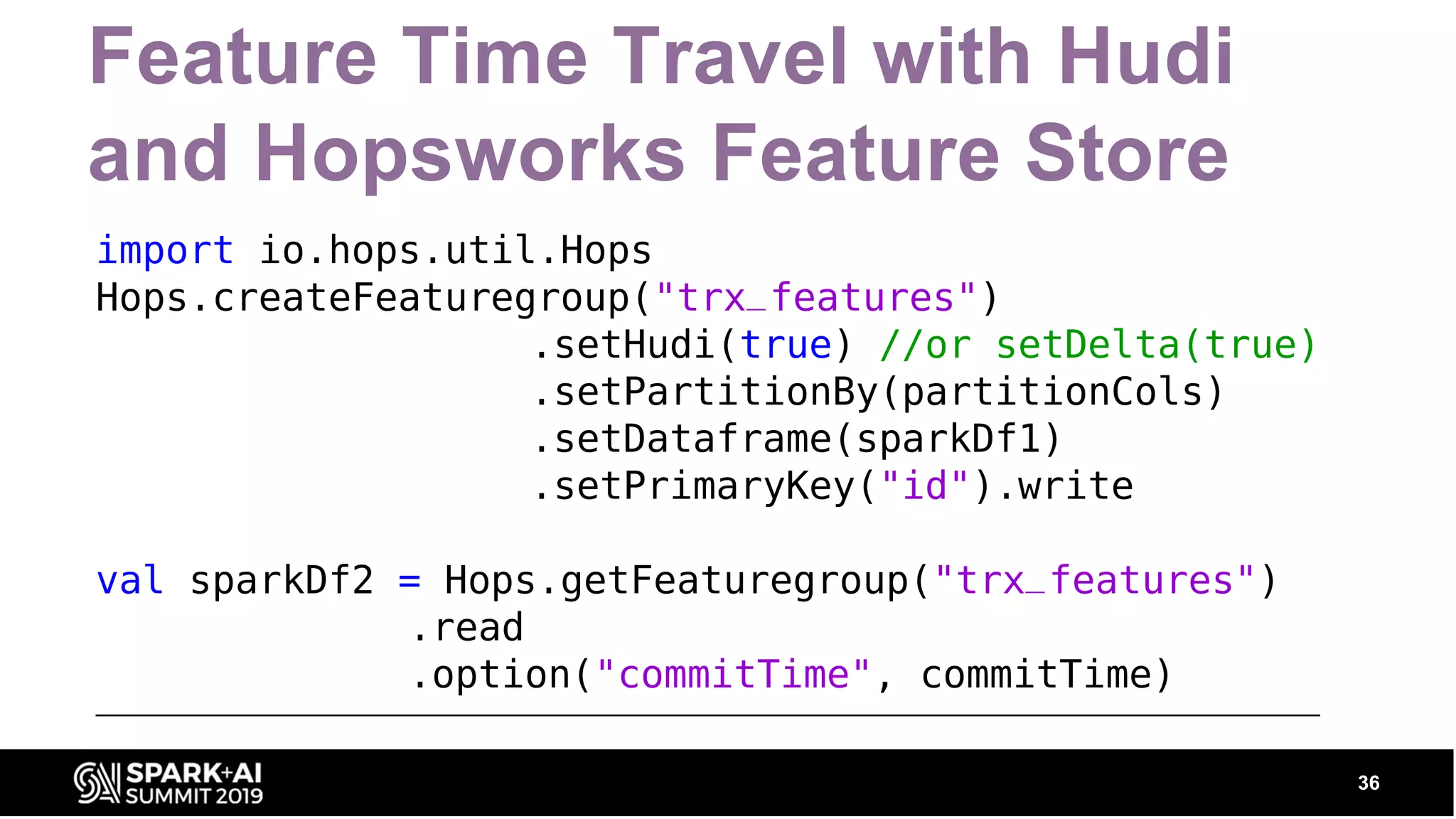 Feature Time Travel with Hudi and Hopsworks Feature Store 36 