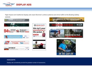 High-impact and traditional display ads reach Bonnier’s online audience and drive traffic to the Boating Safety
website.
D...