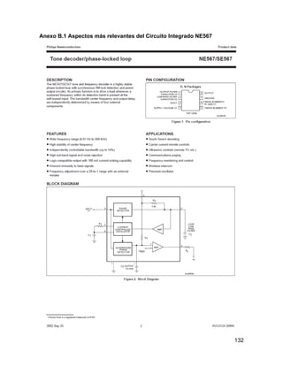 132
Anexo B.1 Aspectos más relevantes del Circuito Integrado NE567
 