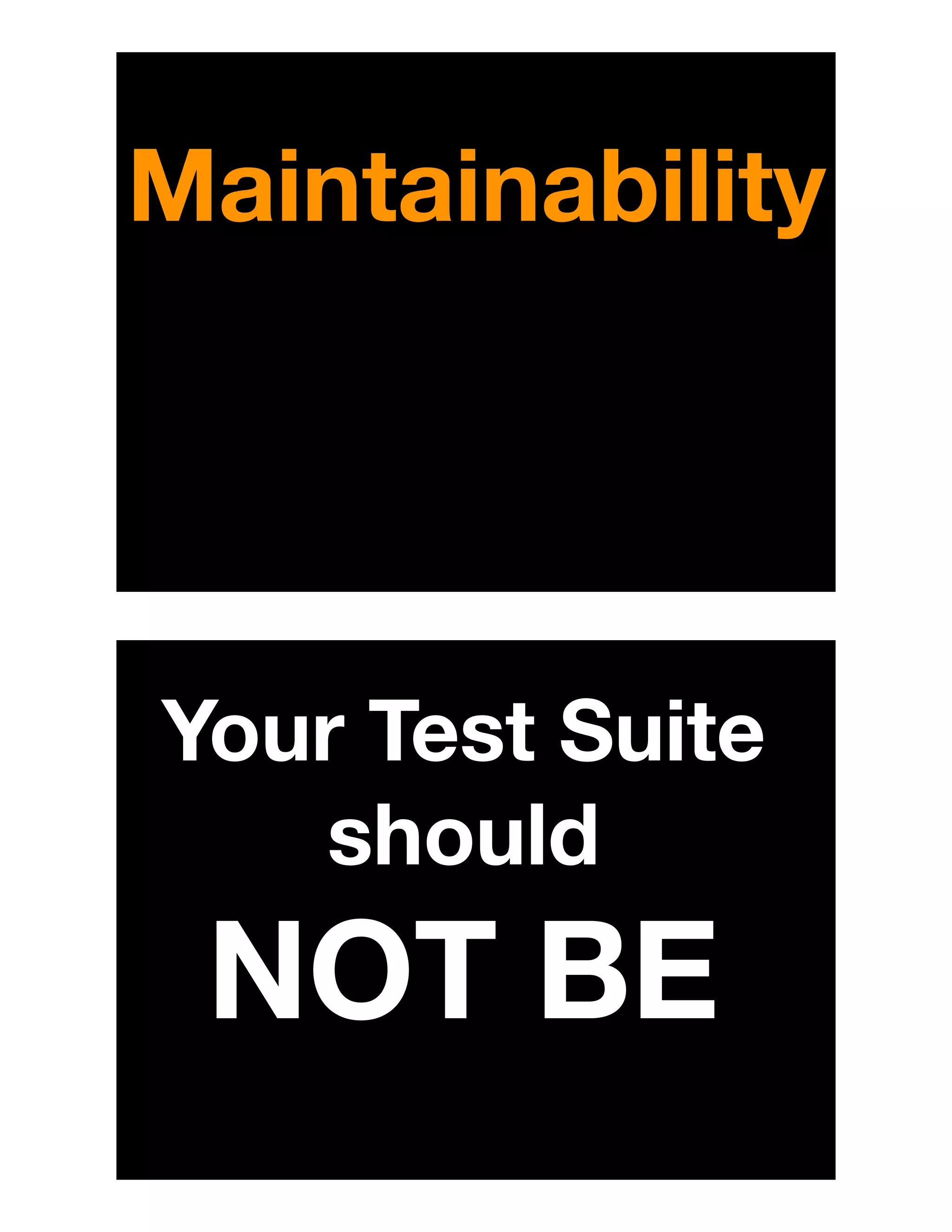 Maintainability
Your Test Suite
should
NOT BE
 