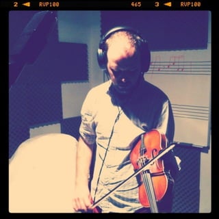 Jim laying down fiddle parts