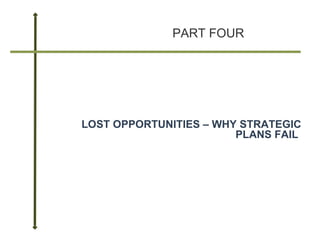 PART FOUR LOST OPPORTUNITIES – WHY STRATEGIC PLANS FAIL   