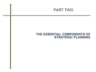 PART TWO THE ESSENTIAL COMPONENTS OF STRATEGIC PLANNING 