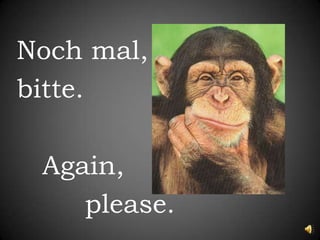 Noch mal, bitte.   Again,         please.