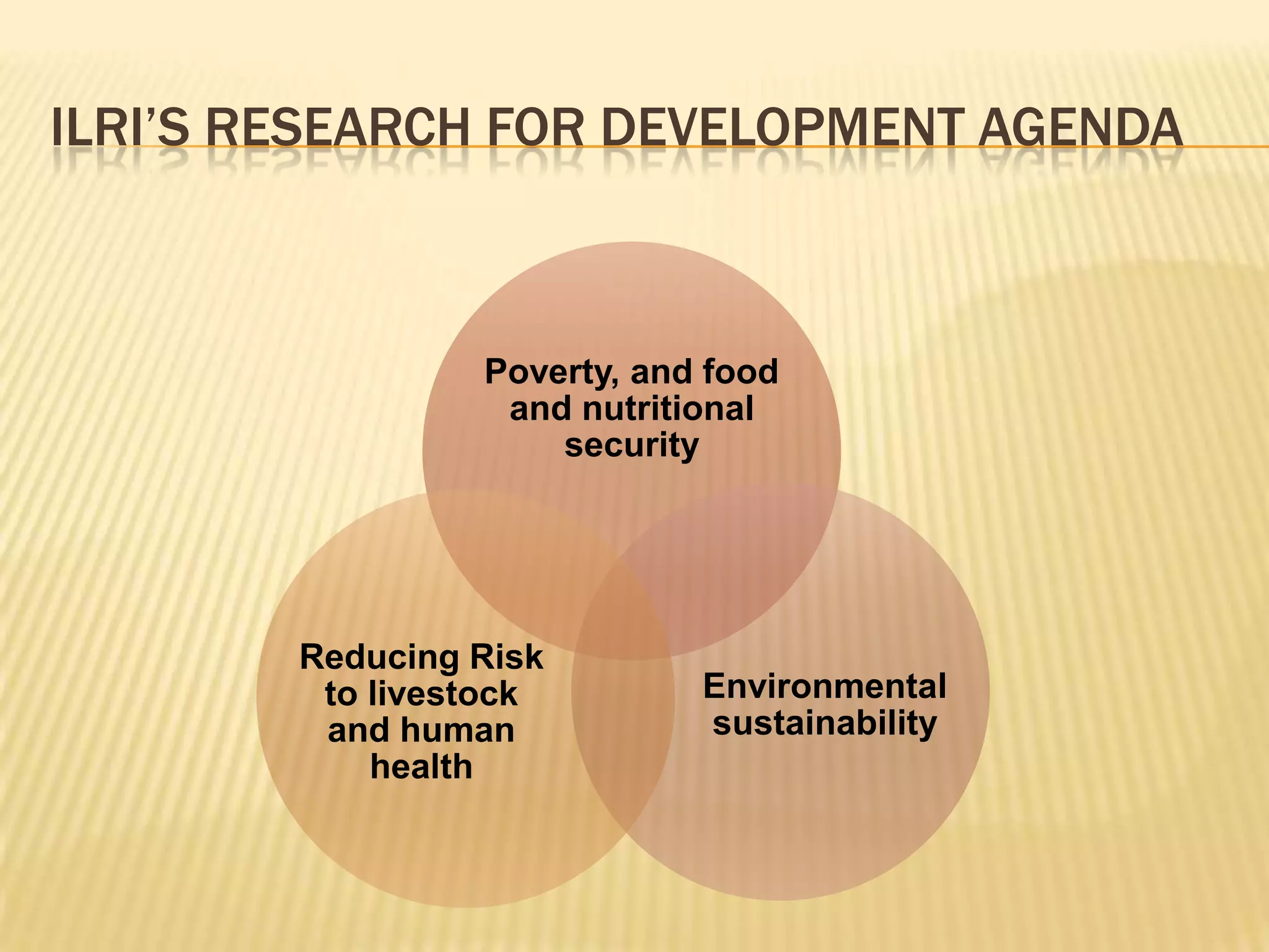    CRP 4 –Agriculture for improved Nutrition and Health (IFPRI, ILRI)