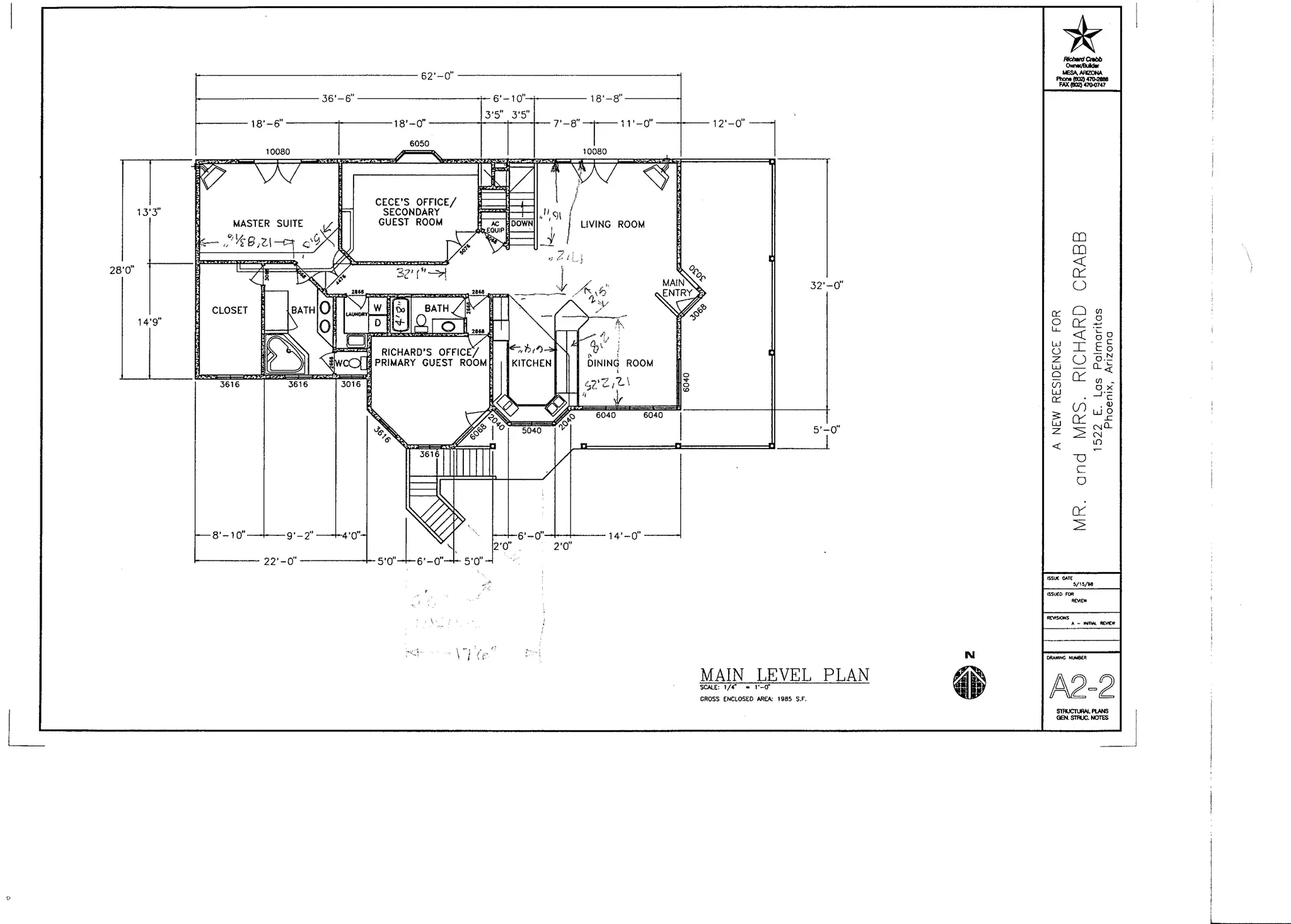Autocad Architectural Drawings -
Private Residence - circa 1998
 