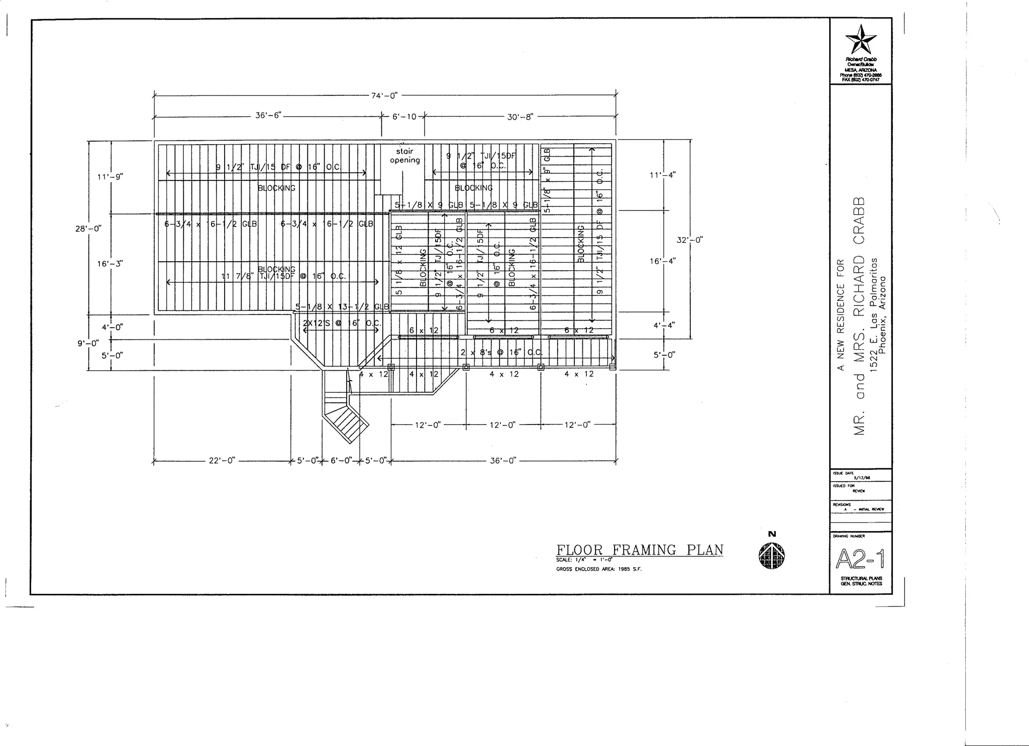 Autocad Architectural Drawings -
Private Residence - circa 1998
 