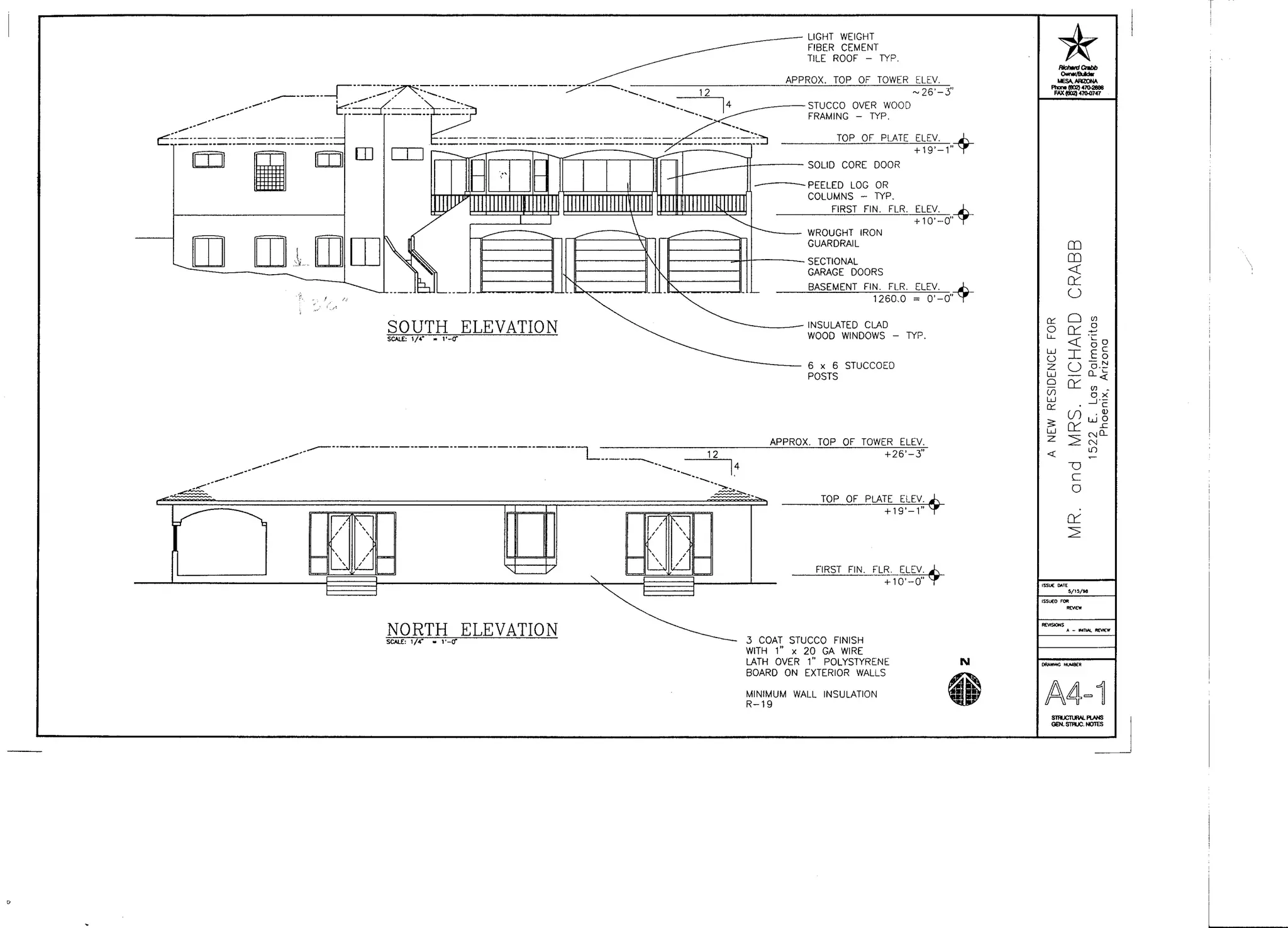 Autocad Architectural Drawings -
Private Residence - circa 1998
 