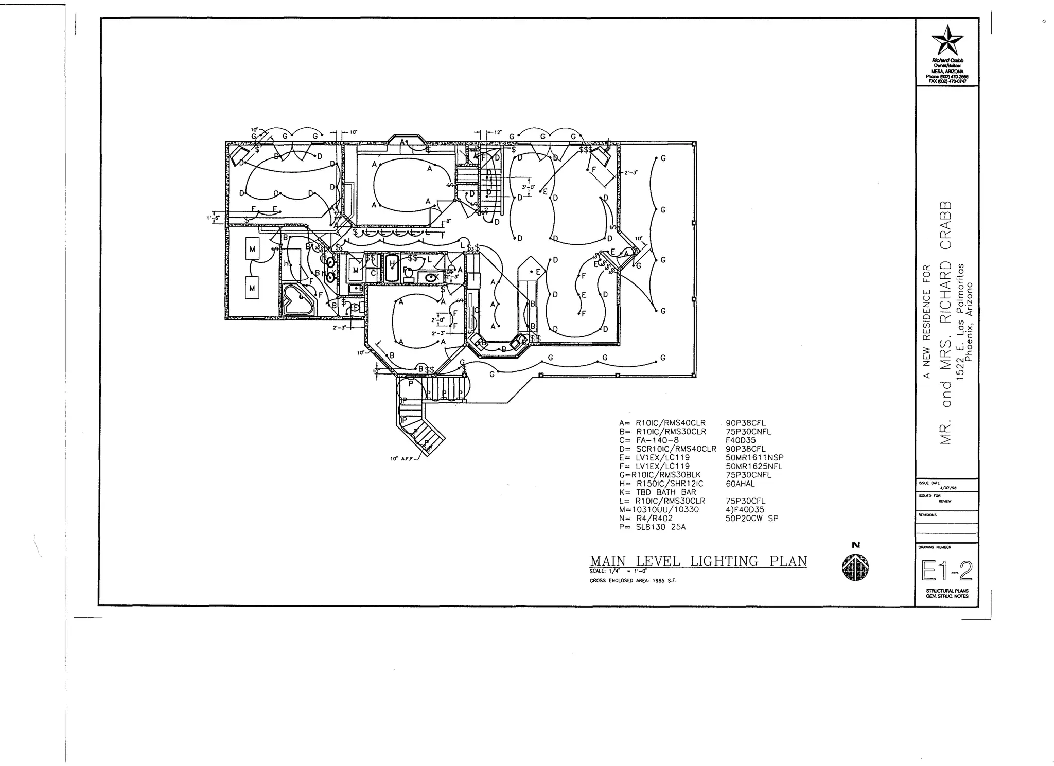 Autocad Architectural Drawings -
Private Residence - circa 1998
 