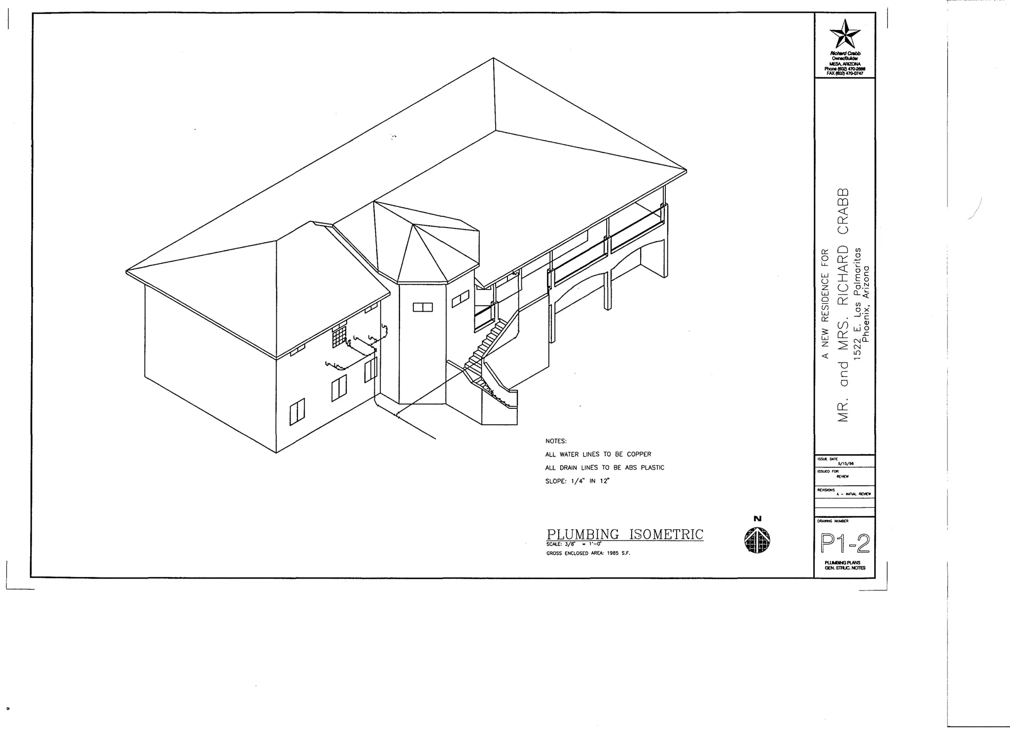 Autocad Architectural Drawings -
Private Residence - circa 1998
 