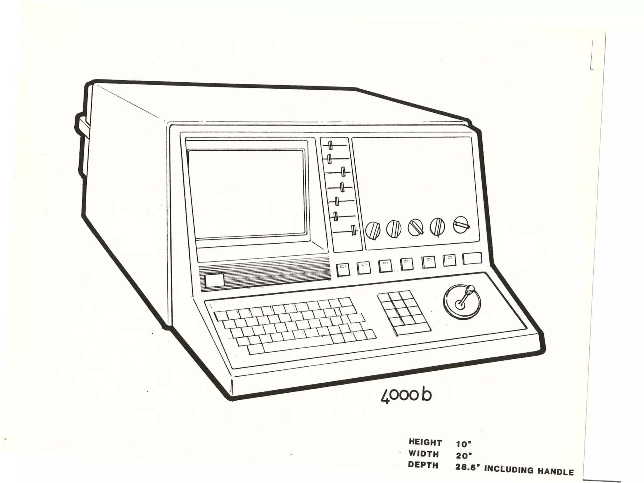 ADR Ultrasound Scanner Concept -
circa 1982 - Pen and ink line drawing
of a next generation scanner - front
view.
 