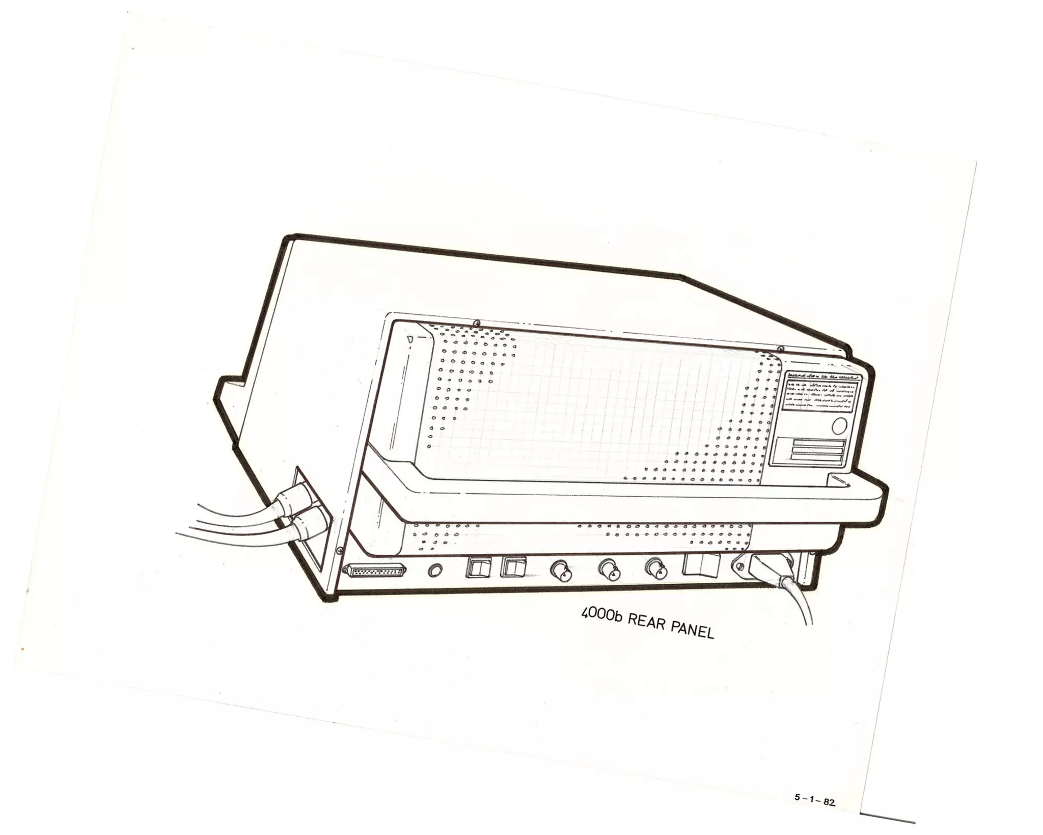 ADR Ultrasound Scanner Concept -
circa 1982 - Pen and ink line drawing
of a next generation scanner - rear
view.
 